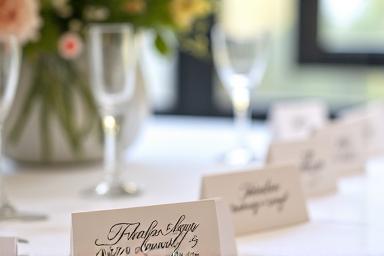 Segnaposto calligrafati per un evento