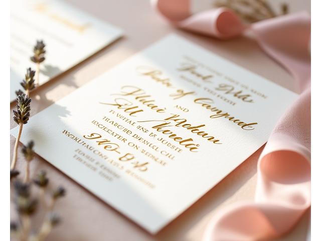 Inviti di matrimonio calligrafici personalizzati con nastro di seta